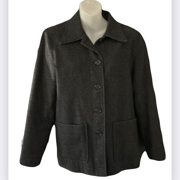 GAP Wool Blend Charcoal Gray Button-Front Jacket Coat — Size S - Picture 3 of 5